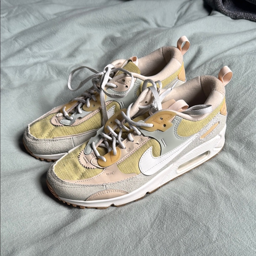 Nike Air Max 90 Futura leather-trimmed suede and canvas sneakers